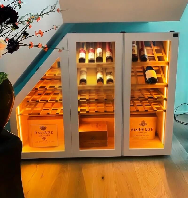 Vinoteca para hueco debajo de la escalera, vinoteca a medida